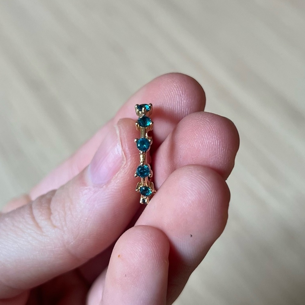 Anthropologie Ring Gold and Blue Stones size 6 - Picture 3 of 6